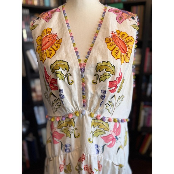 NWT Farm Rio Maxi Dress Sleeveless Tiered V Neck Floral Boho Resort - Picture 3 of 16